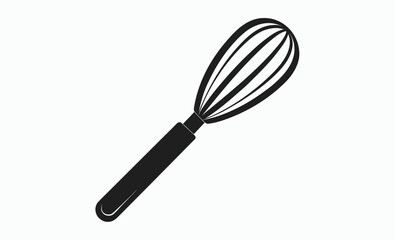 kitchen whisk silhouette, cooking utensil icon, baking tool vector, stainless steel whisk