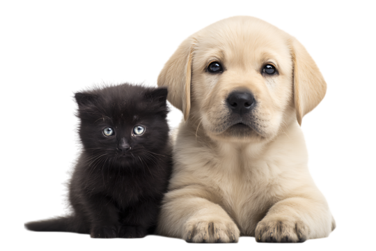 Adorable kitten and puppy pals!