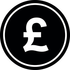 Pound sterling symbol coin icon