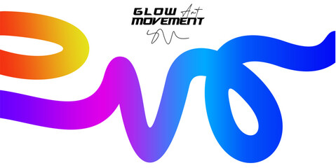 Color Abstract Lines with Gradient. Vector Background with Curves and Waves 3D Ribbon. Abstract Modern Pattern with Fluid Wavy Color Spirals Vibrant Light Trails