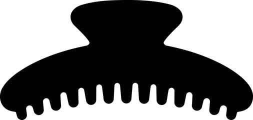 Black claw hair clip silhouette