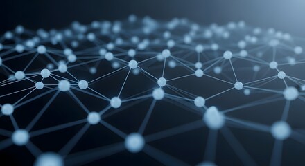 Abstract network visualization; interconnected nodes forming a complex web.