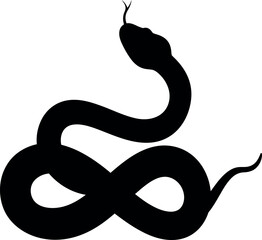 Black snake silhouette infinity symbol shape