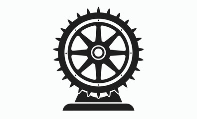 Obraz premium Flywheel gear silhouette, mechanical part vector, flywheel ring gear vector silhouette, illustration 