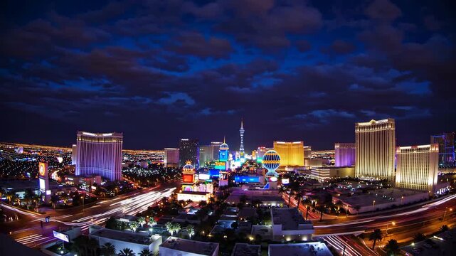 City Lights Sparkle Over Las Vegas Strip