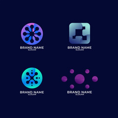 Technology logo Colorful tech design collection. Gradient Style, Creative Modern Design for Business, Brand Identity Company and Professional Use Template