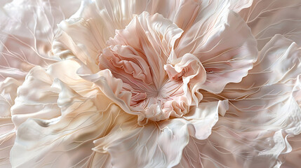 Elegant Flower Close-Up with Soft Pink and White Petals and Delicate Details