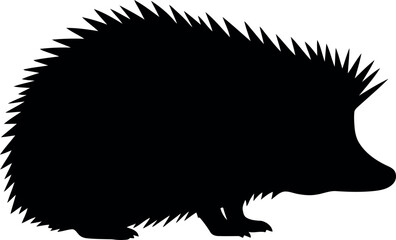 Black silhouette of a hedgehog © Collect Silhouettes