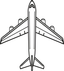 Top view airplane silhouette