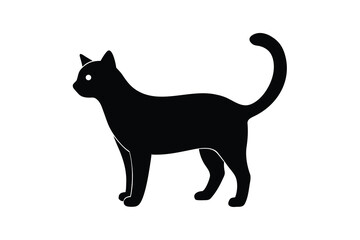 black cat silhouette vector icon