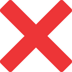 Obraz premium Red x mark on white background