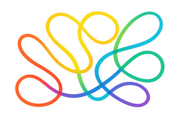 Obraz premium Vibrant, curving lines interlacing and blending, creating dynamic geometric abstraction with translucent visual depth and graphic potential