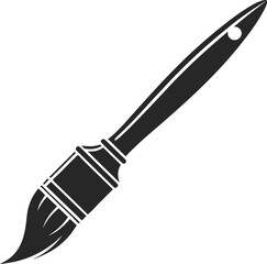 Fototapeta premium Paintbrush tool for artistic creation silhouette