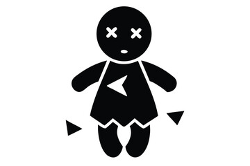 broken doll vector icon