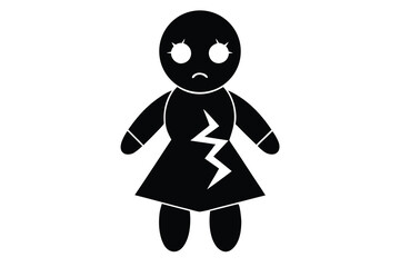 broken doll vector icon