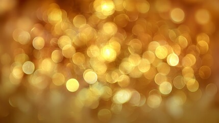 Fototapeta premium Golden bokeh background with warm glowing abstract light circles