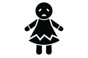 broken doll vector icon