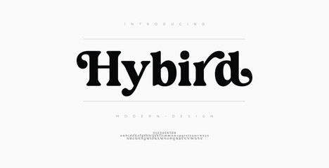 Hybird Modern luxury beauty font alphabet logo. Typography beautiful minimal elegant classic letter serif fonts fashion wedding vintage retro logos. vector illustration
