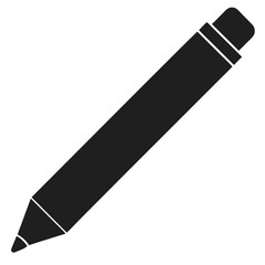 Classic solid black pencil silhouette a versatile graphic element for creative projects and illustrations