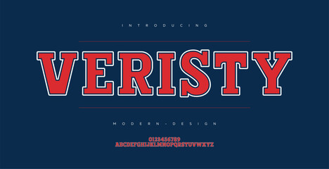 Classic college font. Veristy sport font in american style for football, baseball or basketball logos and t-shirt. Athletic department typeface, varsity style font. Vector
