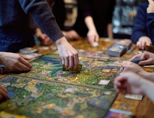 People playing a board game