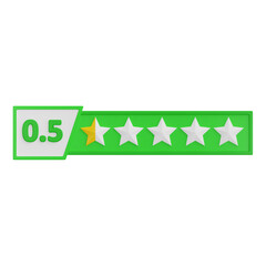 3D 0.5 half star rating icon for review