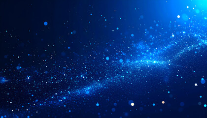 Abstract Blue Particle Background with Glowing Shimmer