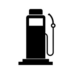 Old gas station pump vector silhouette for retro fuel service design with transparent background  