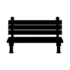 Outdoor bench silhouette in clean vector style for park scene with transparent background  