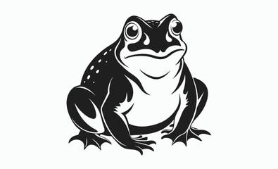  Toad silhouette vector, amphibian animal icon, frog family illustration, toad vector silhouette illustration 