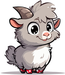 goaIllustration of a cute young brown goat.