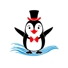 cute penguin on a white background