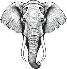 head elephant isolated on white background