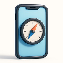 Obraz premium Smartphone with a compass app displayed