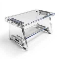 Transparent Acrylic Desktop Organizer with Metal Accents Modern and Functional Two Tiered Office Stationery Holder