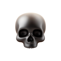 Obraz premium 3d icon of a skull head silhouette with hollow eye in minimal style for UI UX app on white background