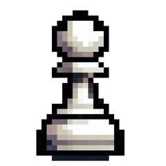 Minimal Pixel Chess Set &ndash; 8-Bit Style Black and White Retro Chess Pieces as Cute Low-Resolution Stickers for Digital and Print Use