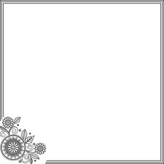 vector floral frame with flowers