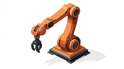 Industrial robotic arm in isometric view.
