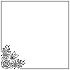 frame with flowers and butterflies