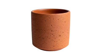 Terracotta Pot Sits Isolated Against Transparent Background, Showing Texture and Form