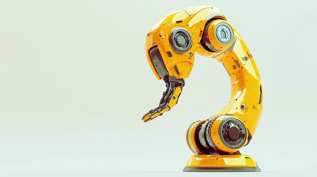 Detailed illustration of a yellow robotic arm.