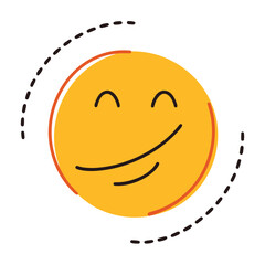 Hand drawn pencil sketch of a cheerful smiley face with a distinct dot detail perfect for playful designs