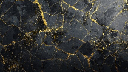 Luxurious black marble with gold veins texture for elegant interior design