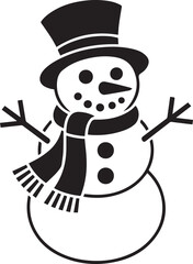 cute cartoon snowman vector illustration with red scarf winter holiday character flat design mascot