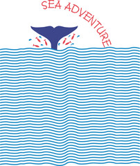 Sea adventure seamless pattern vector design for kids were t-shirt, sea adventure elements, holiday adventure seamless pattern vector design.