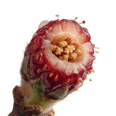 Captivating transparent strawberry close-up nature's delight macro photography organic setting fresh perspective