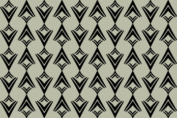 seamless pattern with geometric shapes black on green background
