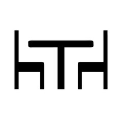 Table and chairs icon vector illustration