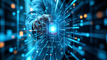 Obraz premium Cybersecurity and Digital Security in Modern Technology